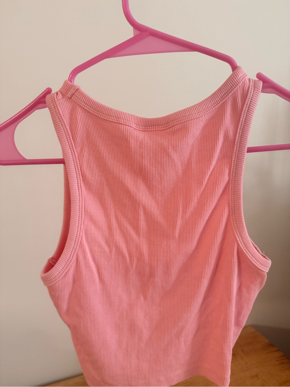 H&M Pink Ribbed Racerback Crop Tank
